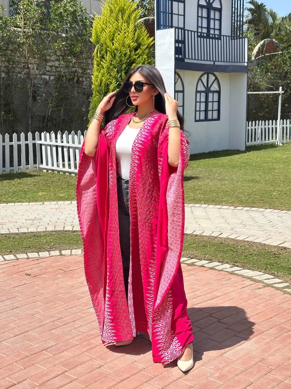 Luxury Bohemian Embroidered Open Front Kaftan - One Size new with tag